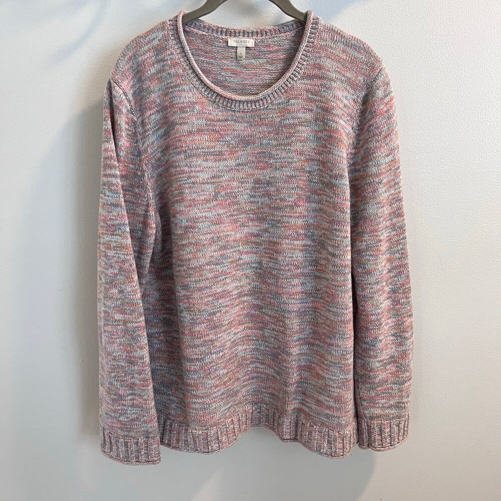 Talbots Multicolor 100% Cotton Pullover Sweater Size L